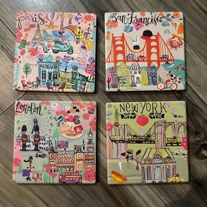 Cost Plus World Market Multicolor City Coasters Set